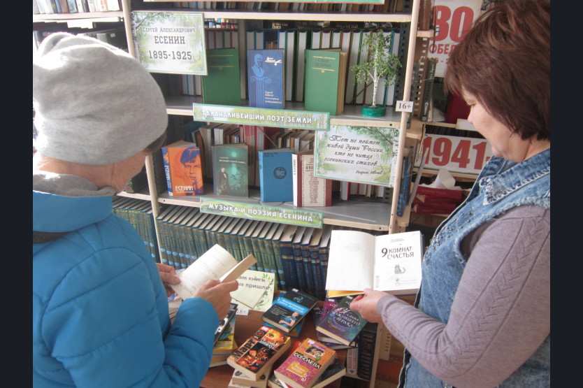 Знакомятся с книжной выставкой